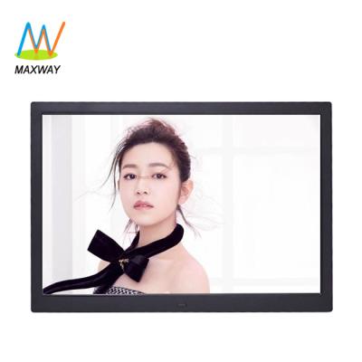 China Commercial Clock Advertising 12 13 14 15 Inch Wall Mount Ultra Thin Digital LCD Photo Frame for sale