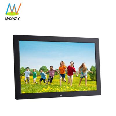 China Clock 17 Inch 1440*900 Resolution 1440*900 Black LCD Display Digital Photo Frame With Image Loop Video for sale