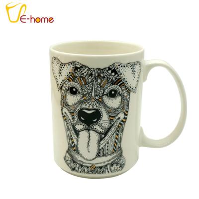 China Beautiful Vivid Cute Not Inverted Laid Embossed With Real Gold Dog Designs Mugs for sale