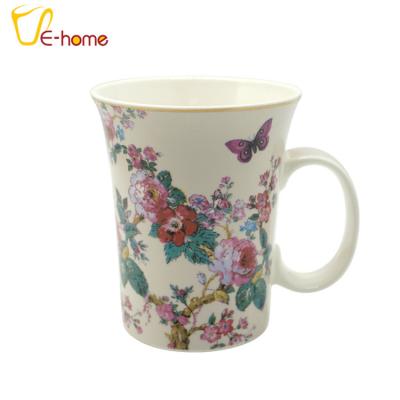 China Amazing Beautiful Classic Elegant Uninverted Flower Designs Mugs for sale