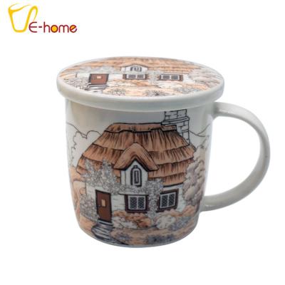 China factory wholesale decal with embossed ceramic effect coffee mug M013 for sale