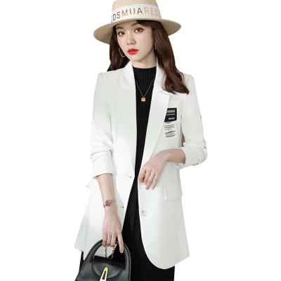 China Stylish And Comfortable Anti-wrinkle Casual Lapel Jacket Ladies Office Long Sleeve Suit Jacket for sale