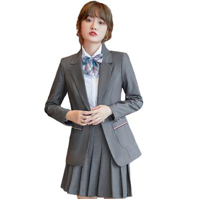 China Factory Price Anti-Wrinkle Soft Preppy Style Cheap Formal Soft Style 2 Piece Suit Women High Quality Suits for sale