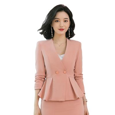 China Professional Factory Spring Anti-wrinkle Plaid Suit Jacket Female Women's Business Wear Suits for sale