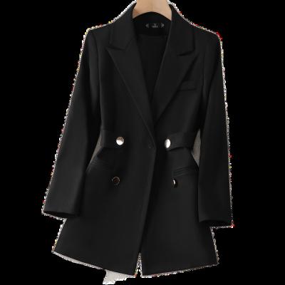 China elegant woman office blazer peaked lapel lady outwear double breasted parride for sale