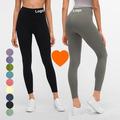 China D19108 Breathable Lulu Lemon Align Nude Activewear Fitness Sports Eco-Friendly Recycled Gym Wear Womens Yoga Pants High Waist Leggings for sale