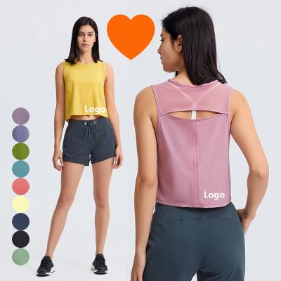 China DT050 Breathable Lulu Open Back Design No Sheath Women Yoga Invest Tik Breathable High Quality Tok Recommend Sleeveless Tank Top for sale