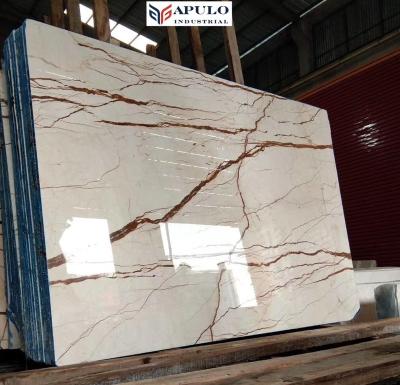 China Modern Beige Marble Veins Brown Marble for sale