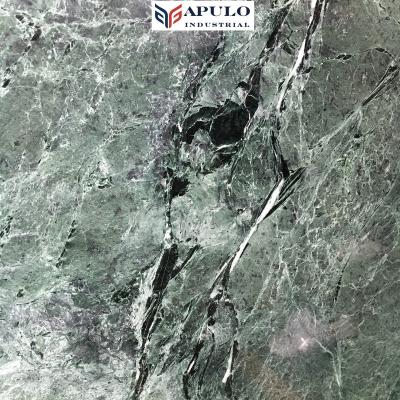 China Modern Tinos verde marble green stone slab floor alpi or green guatemala wall panels slab spider serpentine Apulo green tiles for sale