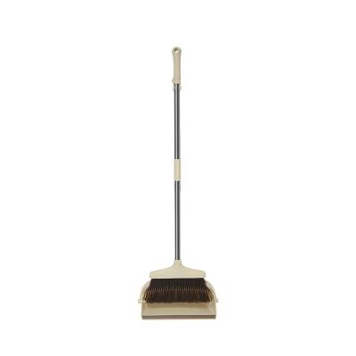 China Home Indoor Broom Cleaning Household Cleaning Stretchable Plastic Material Long Handle Broom And Windproof Dustpan Set for sale