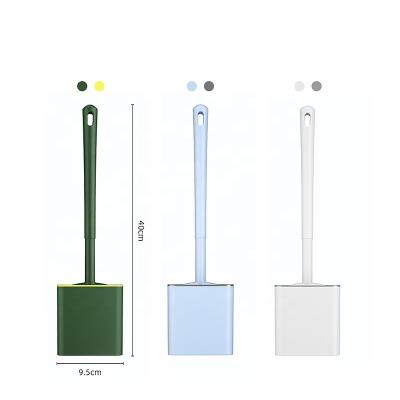 China Wholesale TPR Viable Candy Colored Ins Amazon Long Handle Cleaning Brush Soft Single Soft Toilet Brush for sale