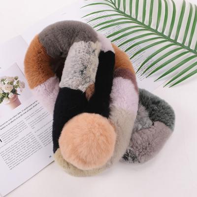 China Warm Professional Scarf With Elastic Fur Women Rabbit Fur Scarf Fur Scarf for sale