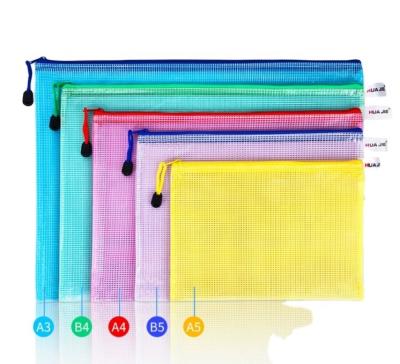 China Wholesale Customized A4 Handled A5 Fixed Embossed Waterproof Zipper Folder Bag Oxford Cloth Zipper Folder Bag for sale