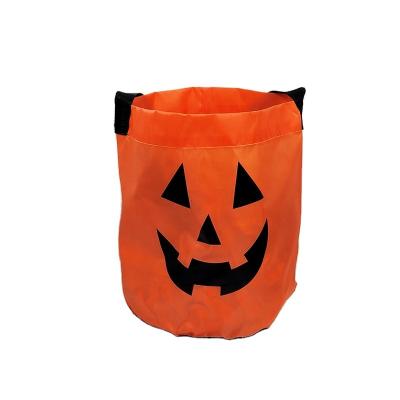 China Halloween Jack-o-lantern Soft Pumpkin Tote Bags Halloween Polyester Candy Bags Trick or Treat Candy Bags for Halloween Room Big Ha for sale