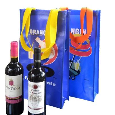 China Wine bottle bag 4bottle 6 bottle waterproof reusable non woven fabric wine bag non woven wine bottle bag with handle for sale