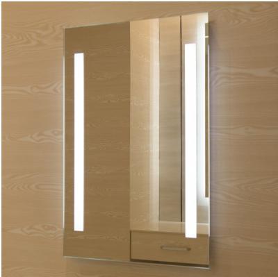 China Modern Hilton Hotel Room Dimmable Lighted Backlit Led Integral Mirror Rectangular Bathroom Smart Mirror With Lights for sale