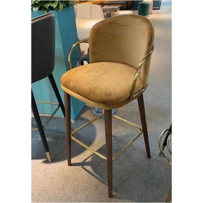 China Wholesale Modern Bar Furniture Restaurant Bar Stools Quality Modern Upholstered Bar Chairs With Black Legs for sale