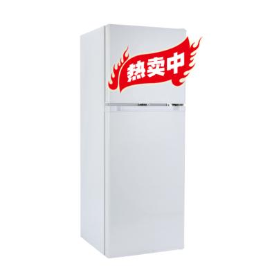 China COMPRESSOR DC 12V 142 Liters Solar Refrigerator Household Solar Double Doors Fridge for sale