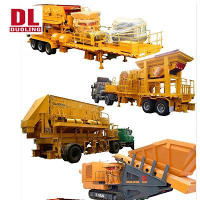 China Easy Operation Duoling Rolled Tire Type Mobile Stone Hammer Crusher With Driver for sale