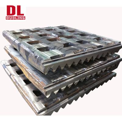 China Ore Mining DUOLING JAW CRUSHER PLATES HIGH MANGANESE STEEL TEETH PLATES for sale