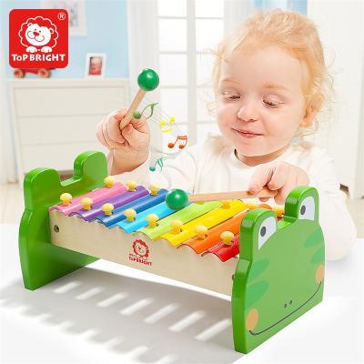 China Professional Educational Upper Luminous Wooden Colorful Wooden Bar Xylophone Wooden Toy 8 Notes Frog Musical Instrument 8 Notes for sale