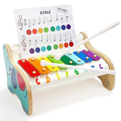 China Children Play Piano TOP INTELLIGENT Wooden Children's Music Elephant Hand Clap On Piano Drum Baby Musical Percussion Toy for sale