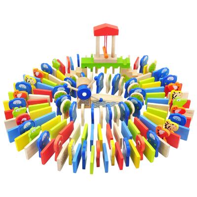 China Entertainment 150 pcs red yellow blue green elephant tree animal shape burlywood dominoes game set manufacturers for sale