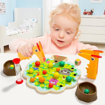 China Eco-friendly Wooden Clip Bird Eat Fruit Game Amazon Hot Sale Cultivate a sense of competition to improve children's attention Wooden Clip Bird Eat Fruit Game for sale