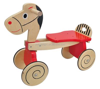 China Ride On Educational European Leading Toy 4 Wheels Toys Horse Kid Child Wooden Bicycle Educational Sale for sale