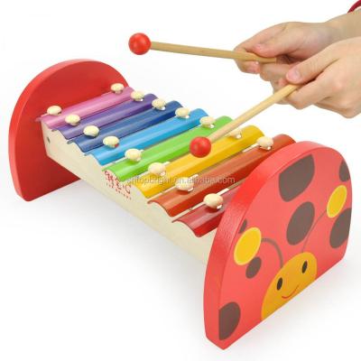 China Cartoon Toy Cute 1 Year Old Child Design Eight Tones On Wooden Piano Musical Instrument Family Cheap Xylophone Musical Instrument Prices for sale