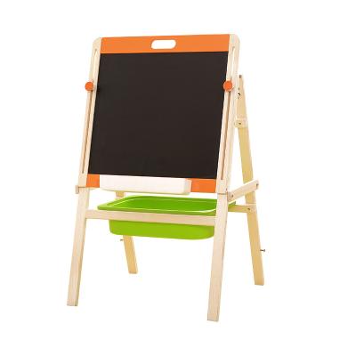 China New Zealand pine wood+MDF kids classic wooden toy New Zealand magic blackboard and draft blackboard folding erasable magnetic wooden drawing board for sale