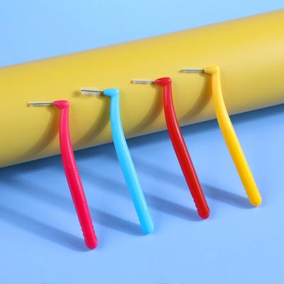 China L Type Oral Cleaning Interdental Brush L Shape Dental Brush SSS Dental Brushes for sale