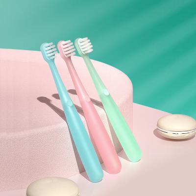 China Flexible Silicone Children's Toothbrush Kids Toothbrush Baby Toothbrush Mushroom Handle for sale