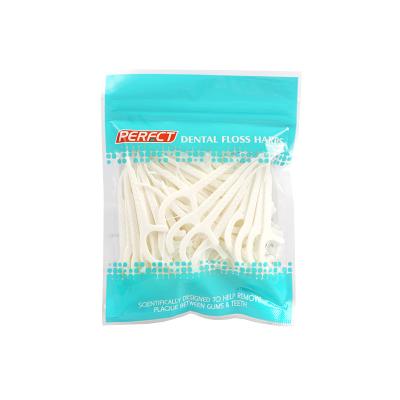 China High Quality PP PERFCT 50pcs Biodegradable Bamboo Dental Floss Picks Flavor Dental Flosser for sale