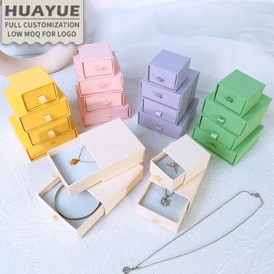 China Custom Logo Bracelet Necklace Ring Drawing Storage Slide Paper Pendant Jewelry Packaging Box Wholesales Cardboard Display Case Ring Bracelet Necklace Earring Jewelry for sale