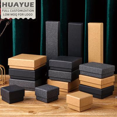 China Custom Black Jewelry Packaging Cardboard Jewelry Box Ring Packaging Bracelet Earrings Pendant Ring Bracelet Necklace Earring Jewelry Wrapping Paper Gift and Plain Paper Box for Jewelry for sale