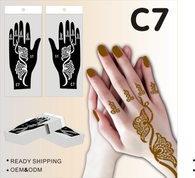 China 2023 Temporary New Design Henna Tattoo Stencil Temporary Hand Tattoos DIY Body Art Paint Sticker Template Indian Wedding Painting Kit Tool for sale