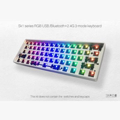 China SIKAKEYB BT5.0 2.4G RBG 3 Mode CNC Case RGB Mechanical Hot Swap 60% DIY Semi-Complete Kit Mechanical Keyboard for sale