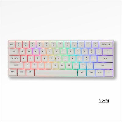 China Anti-ghosting Anti-ghosting slkakeyb mini keyboard wireless mechanical gaming keyboard 60% white RGB RGB with for sale