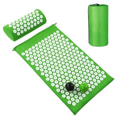 China Body Massager Acupressure Mat and Pillow Massage Set Acupressure Back Mat and Neck Pillow for Back Pain and Sciatica Relief for sale