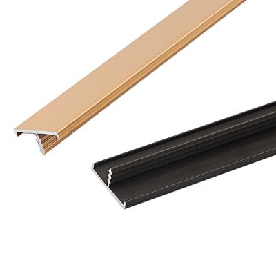 China Decorations Furniture Ledge Strip Profile Dark Edging T Shape Aluminum Profile For 18mm Board for sale