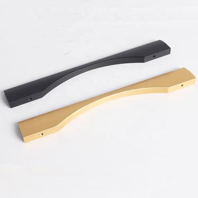 China Modern 320MM Matte Black Office Drawer Cabinet Kitchen Furniture Handles Gold Wardrobe Metal Aluminum Pull Handles for sale