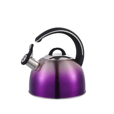 China Sustainable Cool Touch Handle Stainless Steel Ergonomic Whistling Kettle for sale