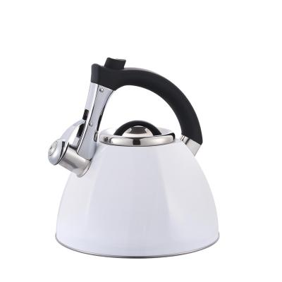 China New Design Soft Touch Handle Sustainable Boiling Water Kettle Whistling Tea Kettle for sale