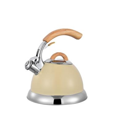 China Sustainable color stainless steel stove top whistling kettle for sale