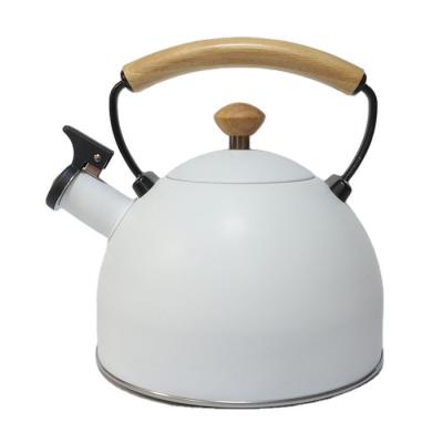 China New Style 2.5l Stainless Steel Whistling Kettle White Water Best Viable Camping Kettles for sale