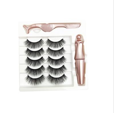 China Tapered five magnetic magnet false eyelashes five pairs of thin magnet eyelashes wholesale 828 manufacturers for sale