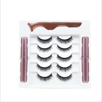 China Manufacturer Wholesale Tapered Five Pairs Liquid False Eyelashes M818 Double Eyelashes Natural Magnetic Eyeliner for sale