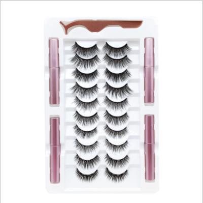 China Tapered Ten Pairs Glue Free Magnetic False Eyelashes Eyelash Mix Maker for sale