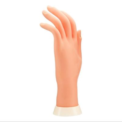 China Brand New Personal Manicure Beginner Salon Display Soft Silicone Nail Practice Training Hand For Nails 24*7*7cm for sale